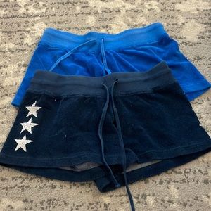 Two pairs of heart tail. Royal blue and navy with stars